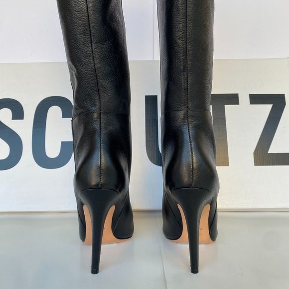 NIB SCHUTZ VICK BLACK KNEE HIGH LEATHER BOOTS SZ 6.5B 6B - Picture 6 of 11